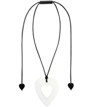 Heart Statement Necklace - White