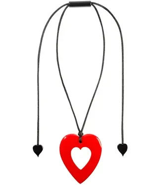 Zsiska Heart Statement Necklace - Red