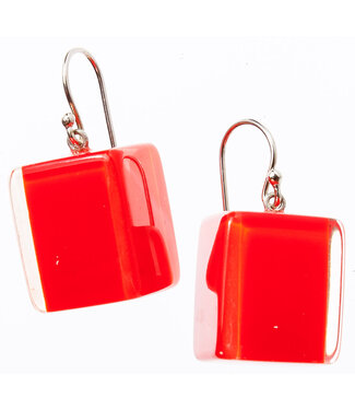 Colourful Cube Earrings - Coral