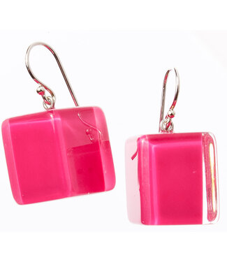 Colourful Cube Earrings - Pink