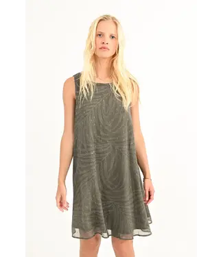 Molly Bracken Mini Flare Printed Dress - Khaki Jena