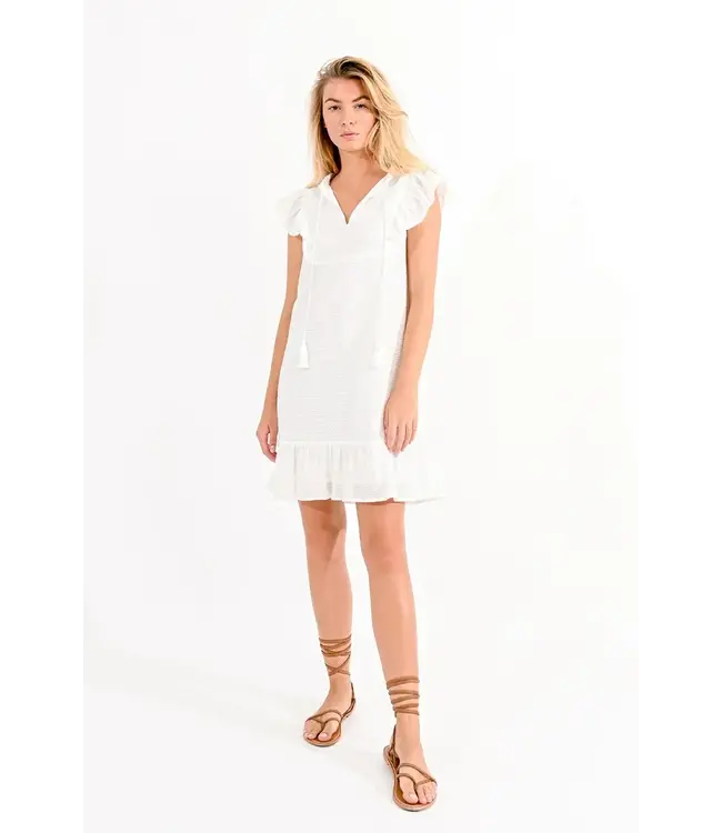 Molly Bracken Mini Cotton Dress - Off White