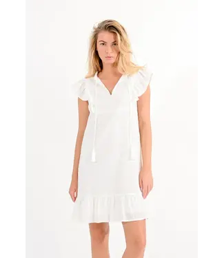 Molly Bracken Mini Cotton Dress - Off White