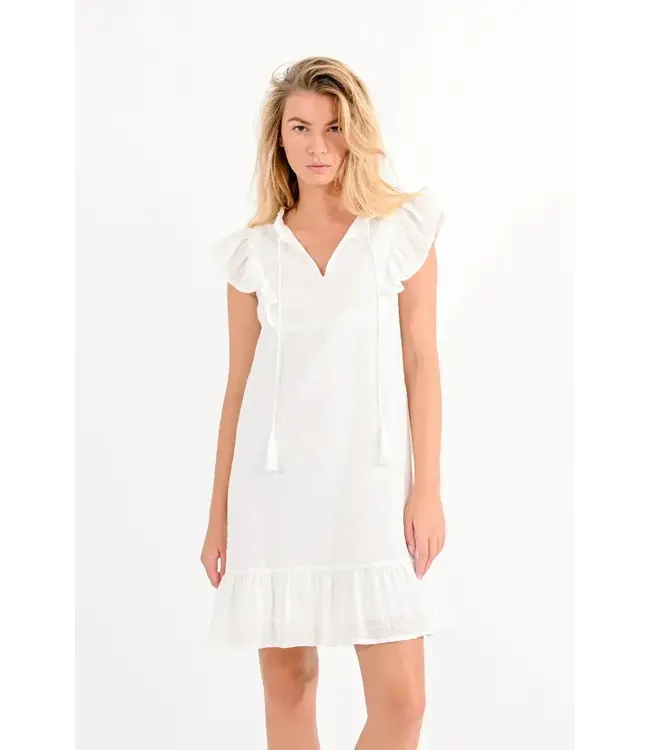 Molly Bracken Mini Cotton Dress - Off White