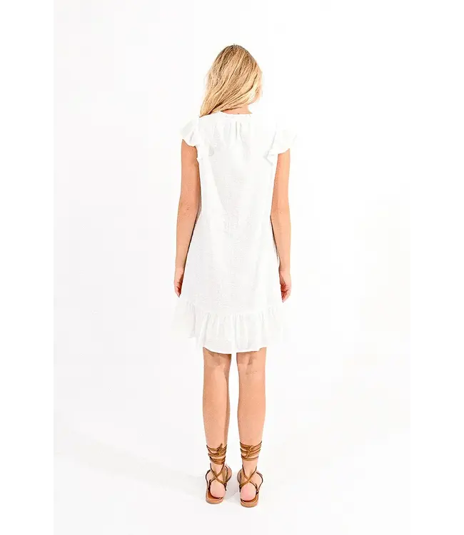 Molly Bracken Mini Cotton Dress - Off White