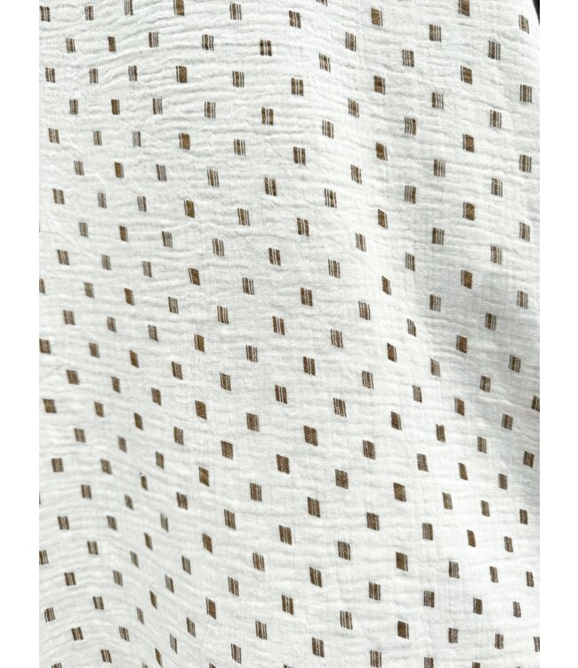 Mododoc Swing Tank Top Dress w/Pockets - White / Gold