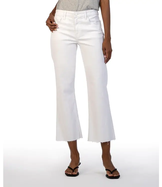 KUT Jeans Kelsey High Rise Ankle Flare - Optic White