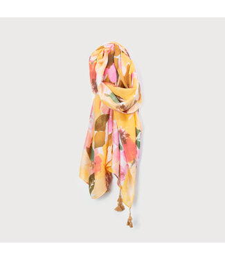 Floral Bouquet Scarf - Yellow