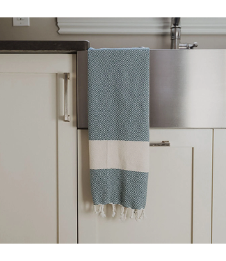 Pokoloko Turkish Hand Towel Diamond Prussian Set Me Free