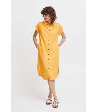 B. Young Linen Blend Shirt Dress - Blazing Orange