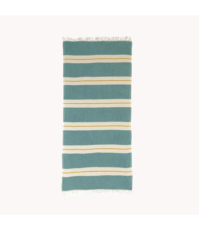 Pokoloko Turkish Towel - Crinkle - Lagoon