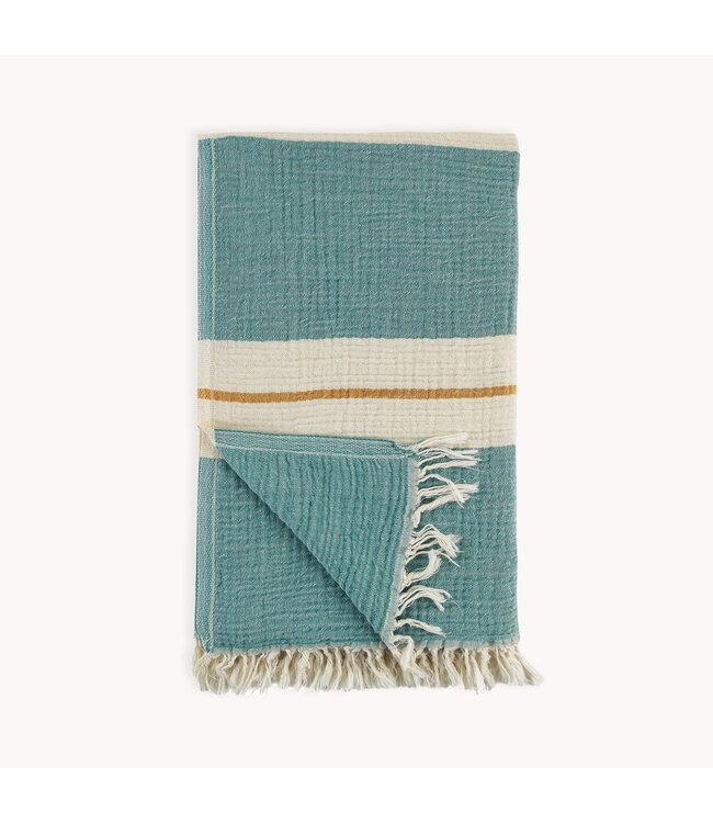 Pokoloko Turkish Towel - Crinkle - Lagoon
