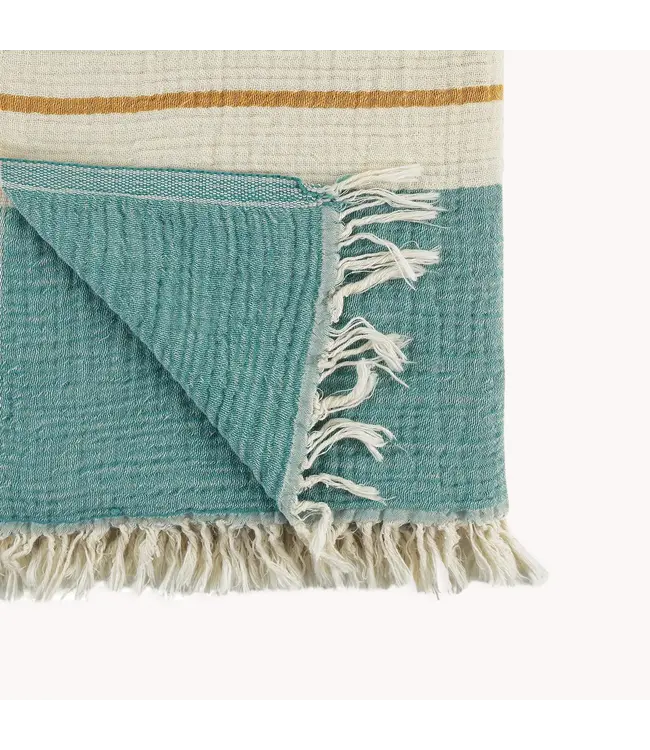 Pokoloko Turkish Towel - Crinkle - Lagoon