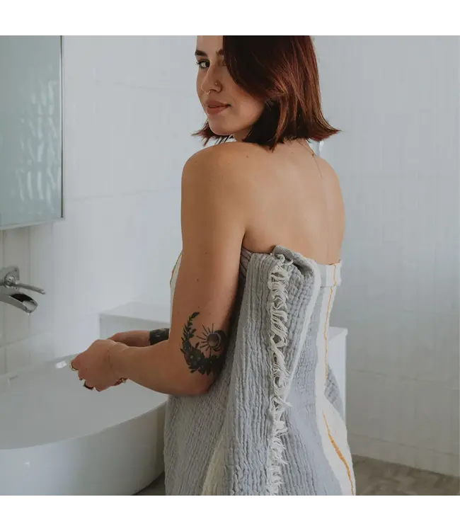 Pokoloko Turkish Towel - Crinkle - Dove