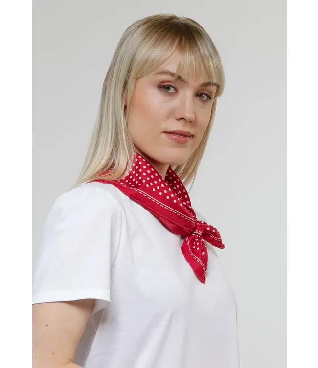 Fraas Polka Dot Scarf - Red/ White