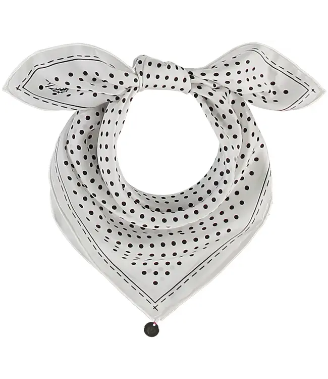 Fraas Polka Dot Scarf - White/ Black