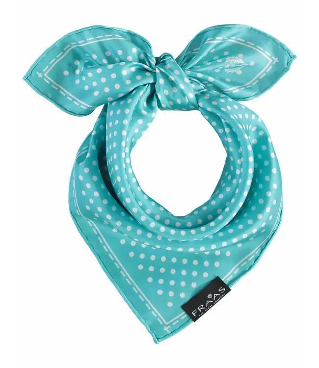 Fraas Polka Dot Scarf - Turquoise/ White