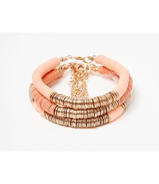 NKN 3-Pack Flat Beaded Bracelets - Pink Multi