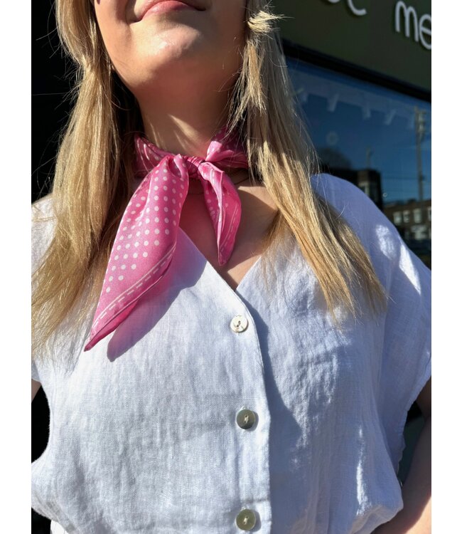 Fraas Polka Dot Scarf - Pink/ White