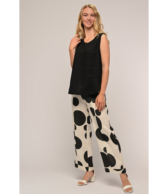 Sleeveless Linen Top - Nero