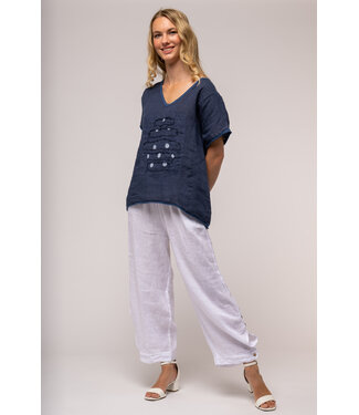 Peekaboo Polka Dot T-Shirt - Navy