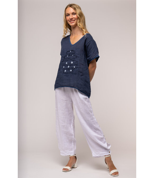 Peekaboo Polka Dot T-Shirt - Navy