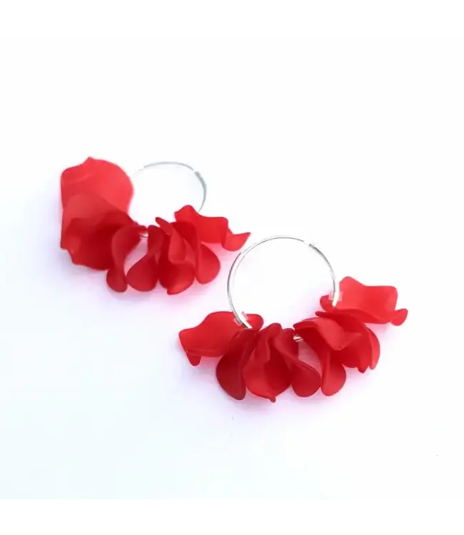 Osmose Small Flower Petal Hoop Earrings
