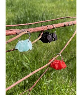 Small Flower Petal Hoop Earrings