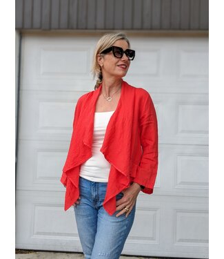 Linen Waterfall Cover-Up - Coral