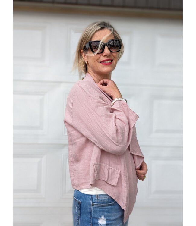 Linen Waterfall Cover-Up - Rose