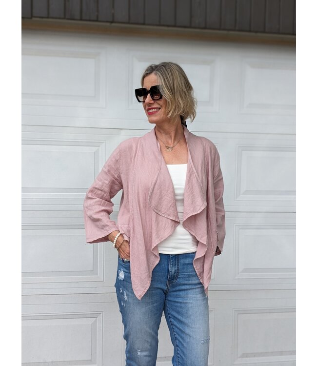 Linen Waterfall Cover-Up - Rose