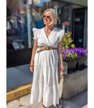 Astrid Eyelet Dress - White