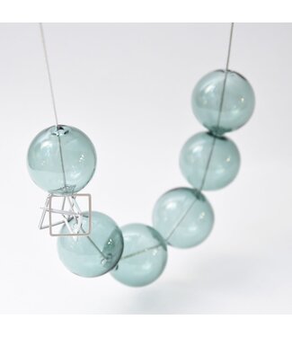 Pursuits Hex Necklace Silver Chain (Aqua)