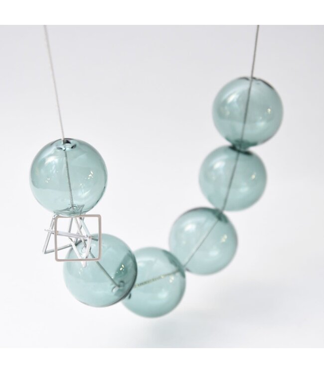 Pursuits Hex Necklace Silver Chain (Aqua)