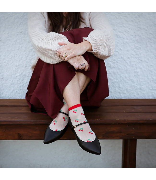 XS Unified Sheer Fruit Socks - Cherry