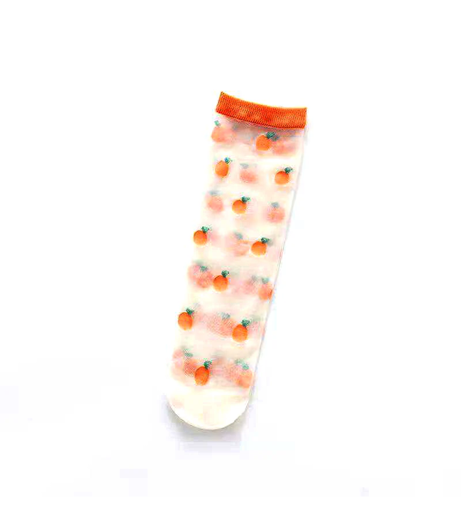 XS Unified Sheer Fruit Socks - Clementine