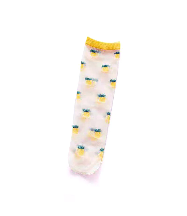 XS Unified Sheer Fruit Socks - Pineapple