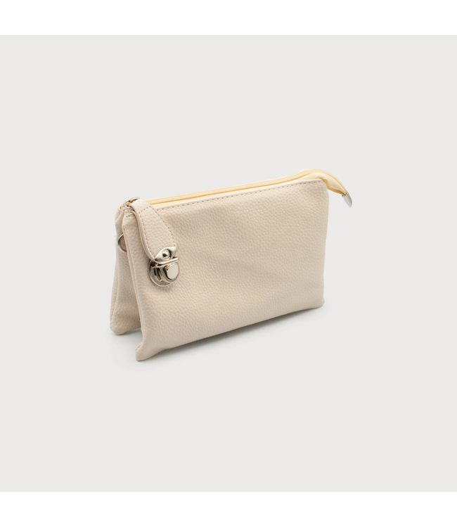 3-Sectional Crossbody/Wristlet - Beige
