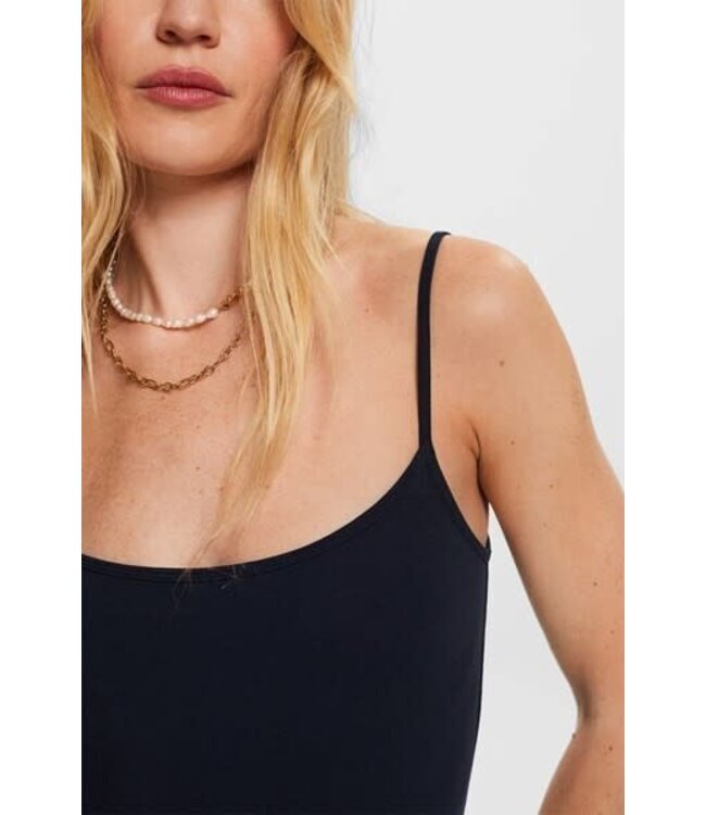 Esprit Spaghetti Strap Basic Tank Top - Navy