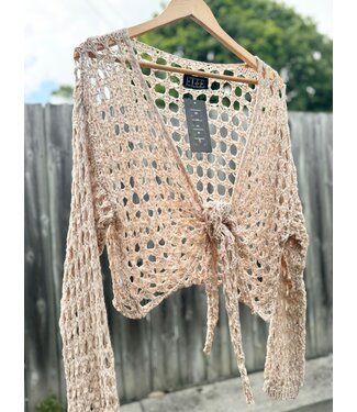 Basket Weave Bollero - Taupe