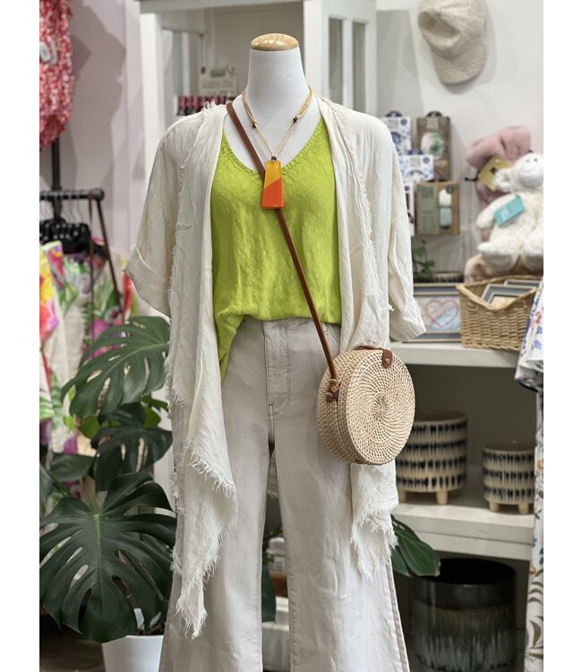 Linen Cardigan - Vanilla