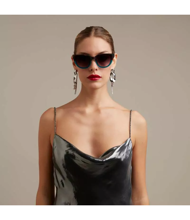 Okkia Silvia Cat Eye Sunglasses - Havana Blue