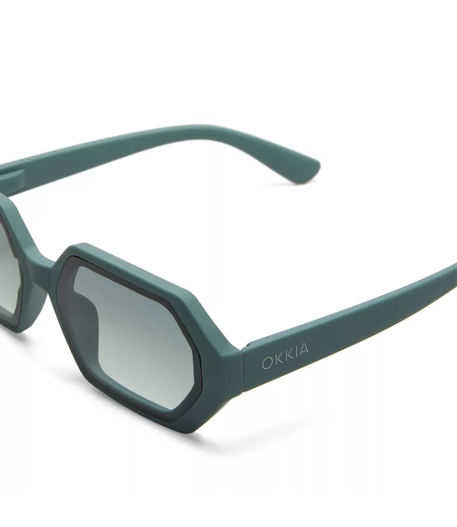 Okkia Andrea Hexagonal Sunglasses - Green Sage