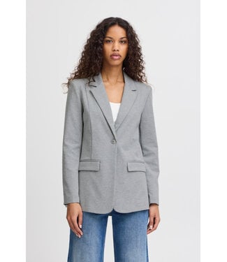 ICHI Kate Long Blazer - Grey Melange