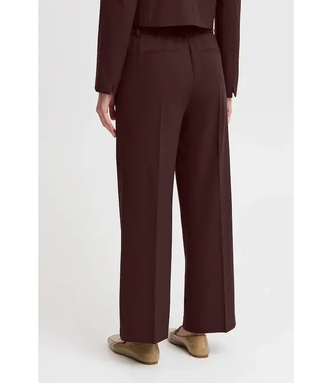B. Young Danta Wide Leg Crop Pants - Hot Chocolate