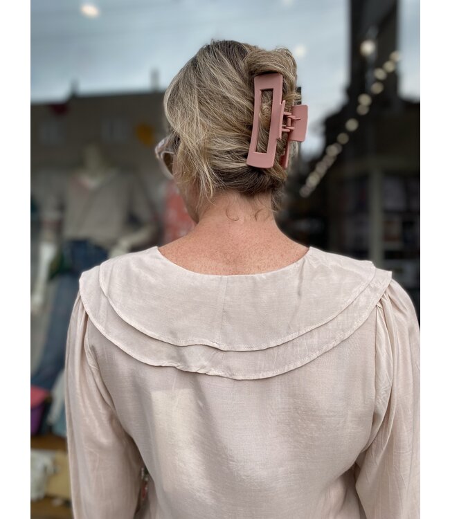 Cream Rinni Flounce Blouse - Ancient Scroll