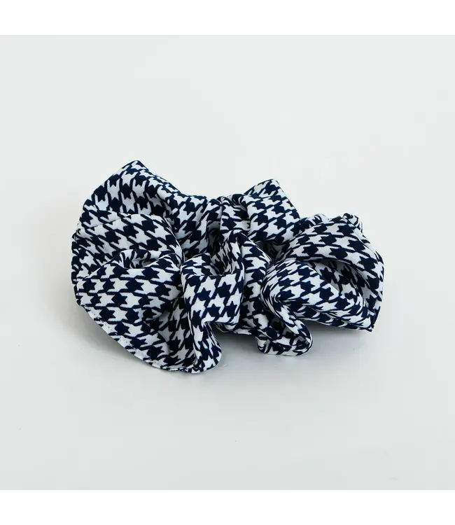 Houndstooth Scrunchie - Navy