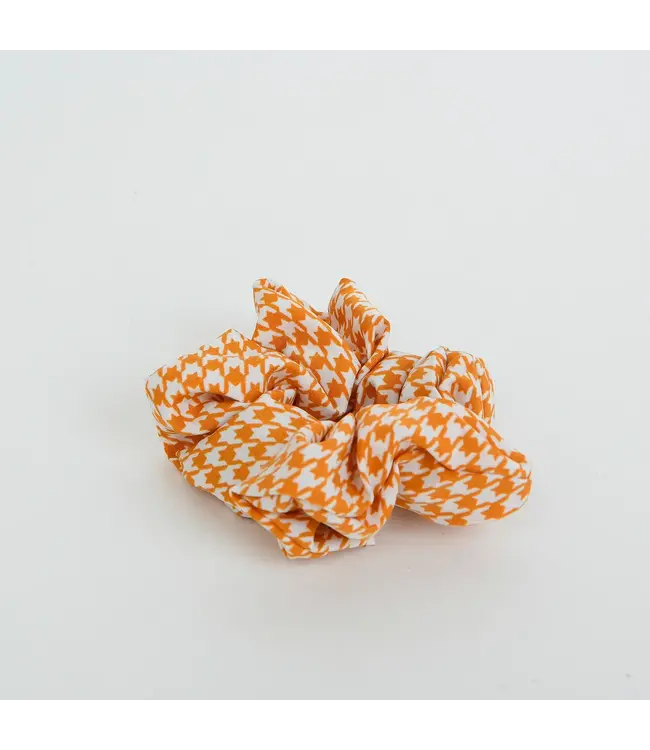 Houndstooth Scrunchie - Mustard Yellow
