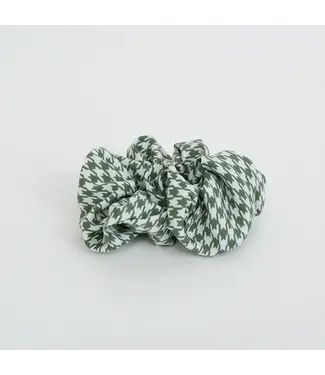 Houndstooth Scrunchie - Olive