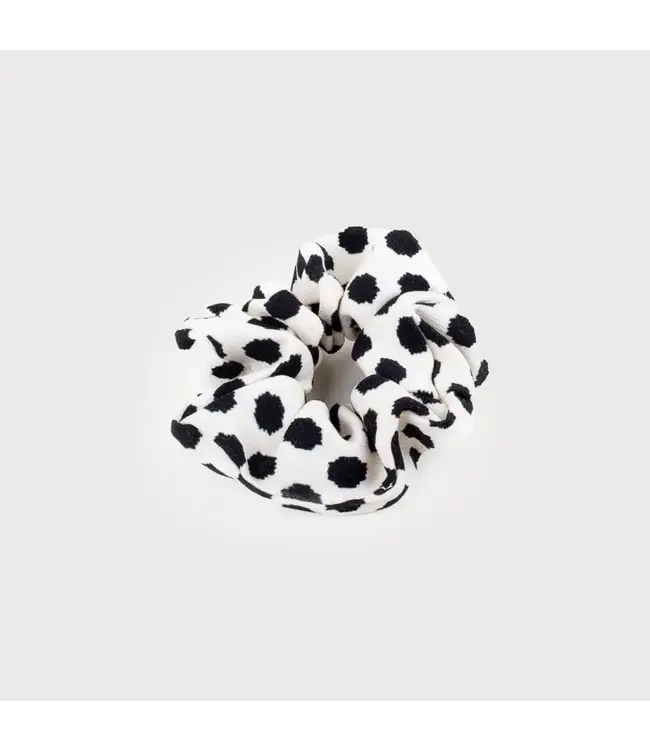 Polka Dot Scrunchie - White